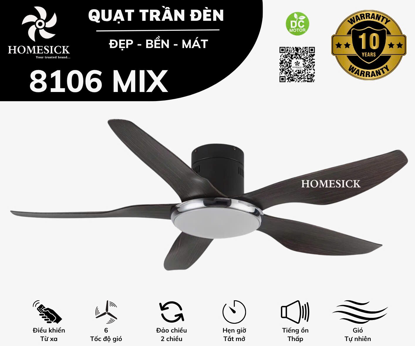 Quạt trần Homesick 8106MIX